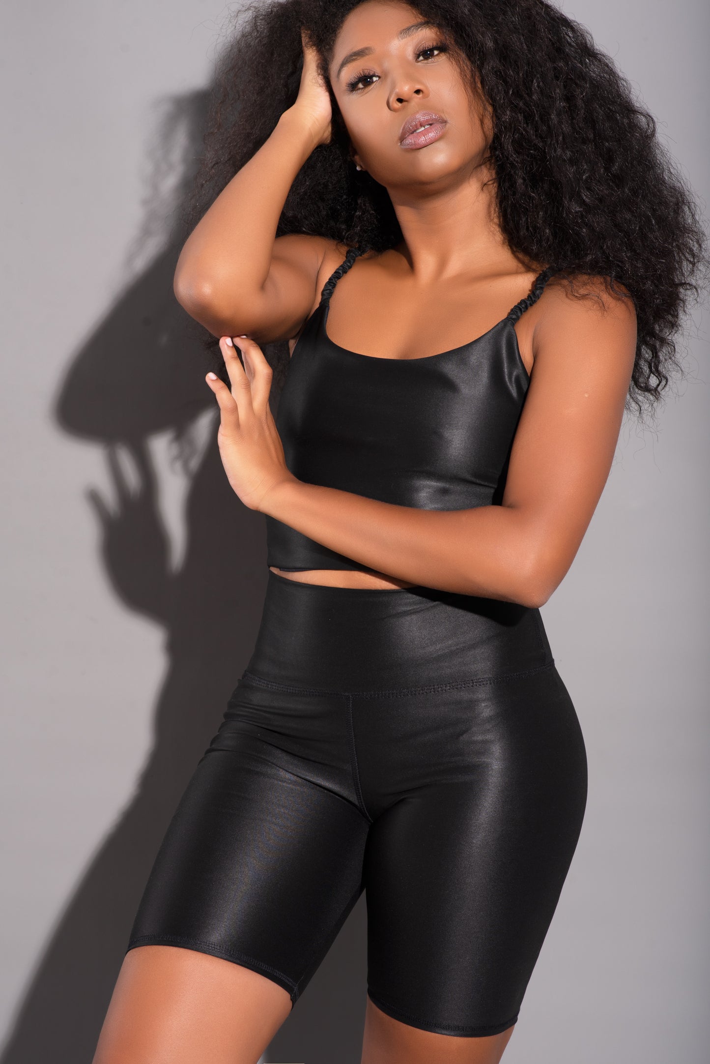 NEGRO CUERINA BIKER SHORT