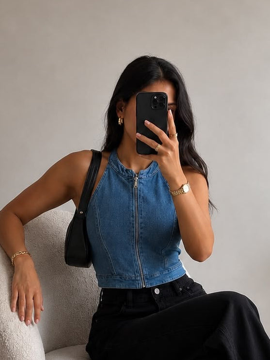 BLUSA MEZCLILLA